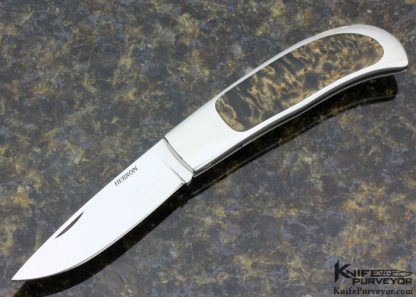 George Herron Custom Knife Curley Maple Interframe Lockback Folder #352