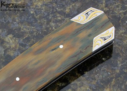 Scott Sawby Custom Knife Jerry Rados Damascus Large "Kingfisher" Self Lock Engraved by Julie Warenski - Image 3