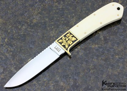 Ron Lake Custom Knife Mammoth Fixed Blade Engraved by Lynton McKenzie