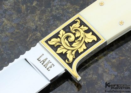 Ron Lake Custom Knife Mammoth Fixed Blade Engraved by Lynton McKenzie - Image 2