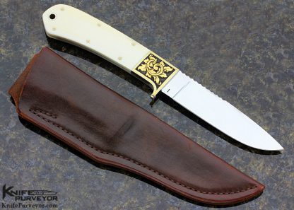 Ron Lake Custom Knife Mammoth Fixed Blade Engraved by Lynton McKenzie - Image 3