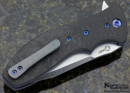 Kirby Lambert Custom Knife Marbled Carbon Fiber Snap Flipper - Image 6