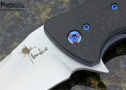 Kirby Lambert Custom Knife Marbled Carbon Fiber Snap Flipper - Image 2