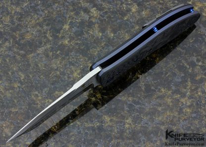 Kirby Lambert Custom Knife Marbled Carbon Fiber Snap Flipper - Image 7