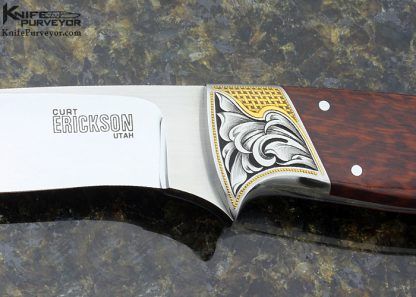 Curt Erickson Custom Knife Snakewood Hunter Engraved by Juile Warenski - Image 2