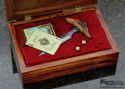 Shane Taylor Custom Knife Gambling Motif Push Dagger Box Set with Antique Cards and Dice