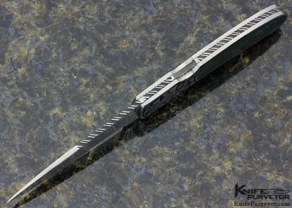 Harvey McBurnette Custom Knife Sole Authorship Engraved Verdite Front Lock - Image 4