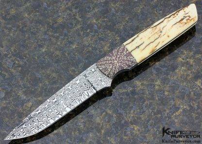 Jerry McClure Custom Knife Damascus Fixed Blade