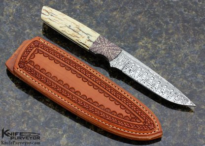 Jerry McClure Custom Knife Damascus Fixed Blade - Image 3