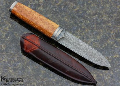 Anders Hogstrom Custom Knife Sole Authorship Damascus Dagger - Image 3