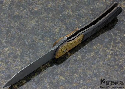 David Clark Custom Knife Thunderstorm Kevlar & z7 Carbon Fiber "Bubba" Linerlock Flipper - Image 5