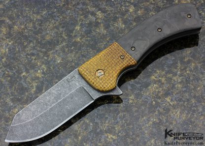 David Clark Custom Knife Thunderstorm Kevlar & z7 Carbon Fiber "Bubba" Linerlock Flipper