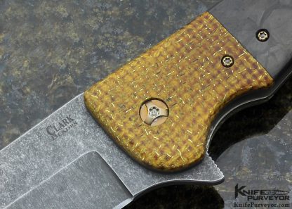 David Clark Custom Knife Thunderstorm Kevlar & z7 Carbon Fiber "Bubba" Linerlock Flipper - Image 2