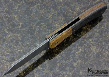 David Clark Custom Knife Thunderstorm Kevlar & z7 Carbon Fiber "Bubba" Linerlock Flipper - Image 4