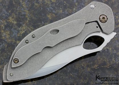 Neil Blackwood Custom Knife Carbon Fiber With Moon Glow And Mosaic Pins "Mini Skirmish" Framelock - Image 4