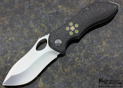 Neil Blackwood Custom Knife Carbon Fiber With Moon Glow And Mosaic Pins "Mini Skirmish" Framelock