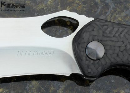 Neil Blackwood Custom Knife Carbon Fiber With Moon Glow And Mosaic Pins "Mini Skirmish" Framelock - Image 2