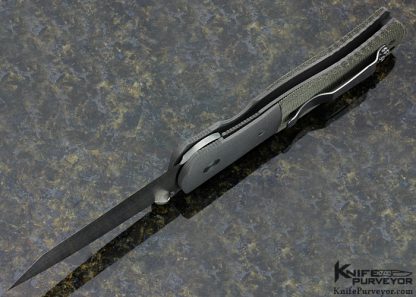 Ernest Emerson Custom Knife Super CQC-7 with OD Green Canvas Micarta and Bead Blasted Titanium Linerlock - Image 6