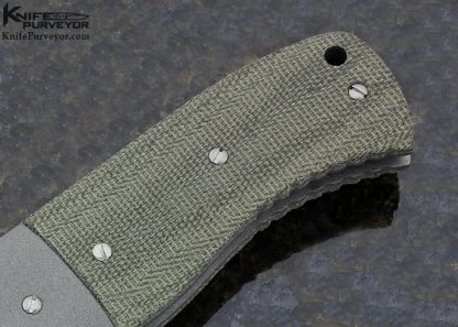 Ernest Emerson Custom Knife Super CQC-7 with OD Green Canvas Micarta and Bead Blasted Titanium Linerlock - Image 3