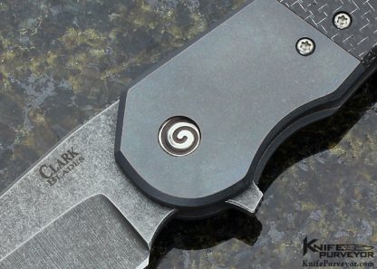 David Clark Custom Knife Silver Wire Lightning Strike Carbon Fiber and Acid Etched Titanium Keeper Flipper Framelock - Image 2