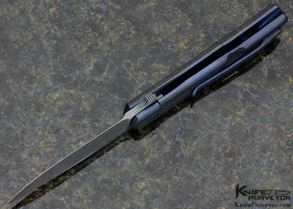 David Sharp "Sharpwerks" Custom Knife Lightning Strike Carbon Fiber and Anodized Titanium "Frame Horn" Flipper - Image 8