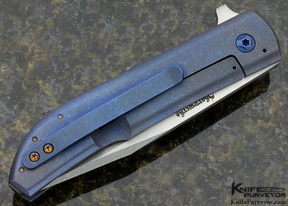 David Sharp "Sharpwerks" Custom Knife Lightning Strike Carbon Fiber and Anodized Titanium "Frame Horn" Flipper - Image 6