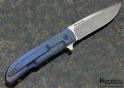 David Sharp "Sharpwerks" Custom Knife Lightning Strike Carbon Fiber and Anodized Titanium "Frame Horn" Flipper - Image 4