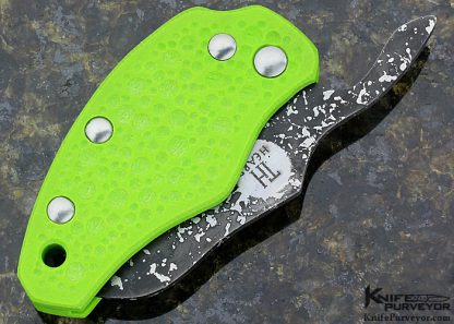 Tom Heard Custom Knife "Chili Pepper" Green Dimpled G10 - Image 7