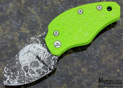 Tom Heard Custom Knife "Chili Pepper" Green Dimpled G10