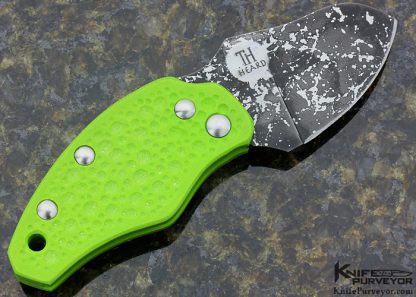 Tom Heard Custom Knife "Chili Pepper" Green Dimpled G10 - Image 3