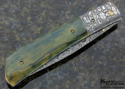 Don Hanson III Custom Knife Sole Authorship Damascus Linerlock - Image 3