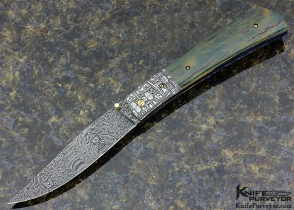 Don Hanson III Custom Knife Sole Authorship Damascus Linerlock