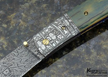 Don Hanson III Custom Knife Sole Authorship Damascus Linerlock - Image 2