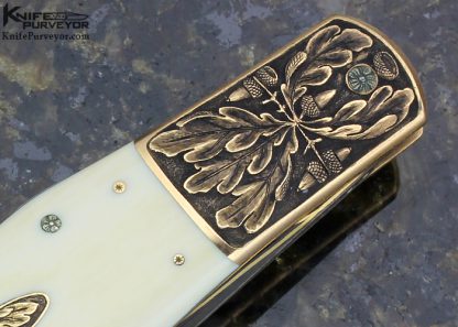 H.H. Frank Custom Knife Dec 7 1993 Sole Authorship Engraved 14Kt Gold Lockback Dagger - Image 5