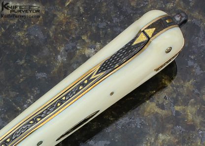 H.H. Frank Custom Knife Dec 7 1993 Sole Authorship Engraved 14Kt Gold Lockback Dagger - Image 9