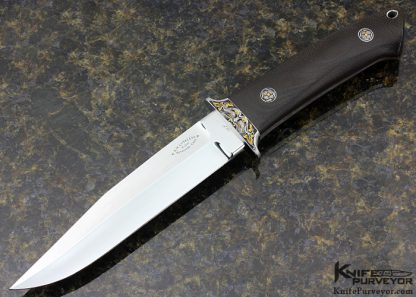 Bob Loveless Custom Knife Dan Wilkerson Engraved With 24kt Gold Inlay Micarta Scales