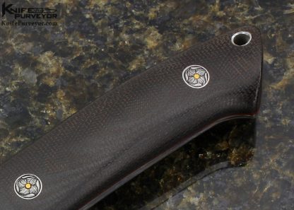 Bob Loveless Custom Knife Dan Wilkerson Engraved With 24kt Gold Inlay Micarta Scales - Image 3