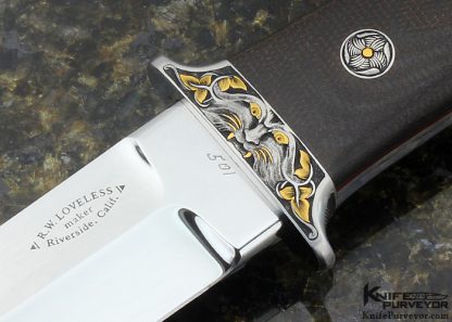 Bob Loveless Custom Knife Dan Wilkerson Engraved With 24kt Gold Inlay Micarta Scales - Image 2