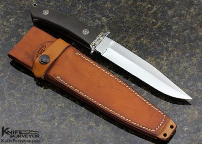 Bob Loveless Custom Knife Dan Wilkerson Engraved With 24kt Gold Inlay Micarta Scales - Image 4