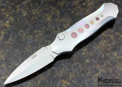 Scott Sawby Custom Knife Button Lock Egret Dagger with Mother of Pearl & Black Lip Pearl Inlays