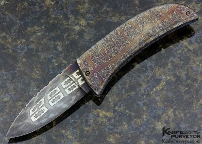 Steve Schwarzer Custom Knife "Virus" Mosaic Damascus Linerlock