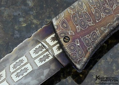 Steve Schwarzer Custom Knife "Virus" Mosaic Damascus Linerlock - Image 2