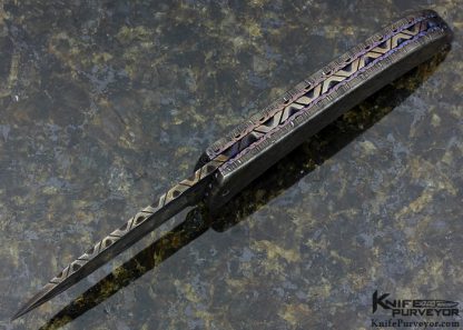 Steve Schwarzer Custom Knife "Virus" Mosaic Damascus Linerlock - Image 4