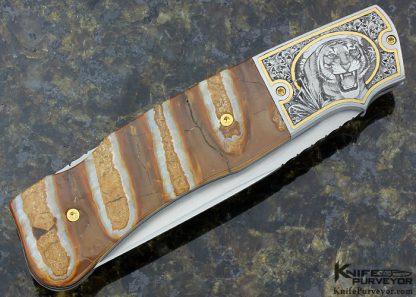 WD Pease Custom Knife Engraved by Chris Meyer Lockback - Image 2