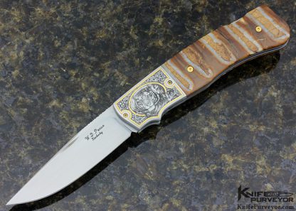 WD Pease Custom Knife Engraved by Chris Meyer Lockback