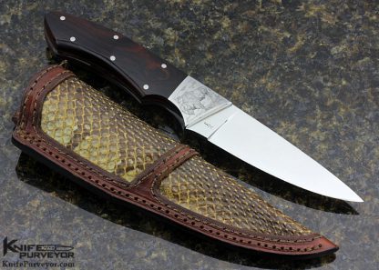 Arpad Bojtos Custom Knife Engraved Rosewood Hunter - Image 4