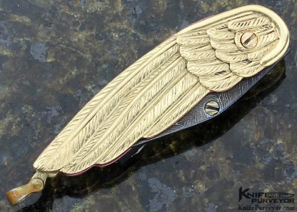 Stephen Olszewski Custom Knives 14Kt Gold "Gold Wing" Liner Lock - Image 3