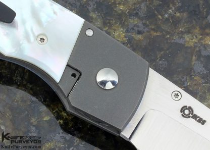 Seamus IKBS Custom Knife Mother of Pearl Shell Frame Lock - Image 4