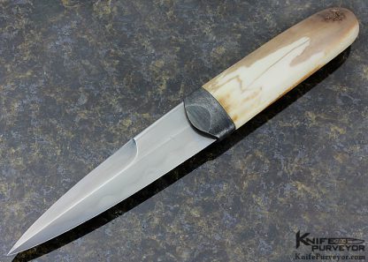 Anders Hogstrom Custom Knife Dagger with Forged Hamon Steel and Textured & Antiqued Sterling Silver