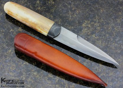 Anders Hogstrom Custom Knife Dagger with Forged Hamon Steel and Textured & Antiqued Sterling Silver - Image 3